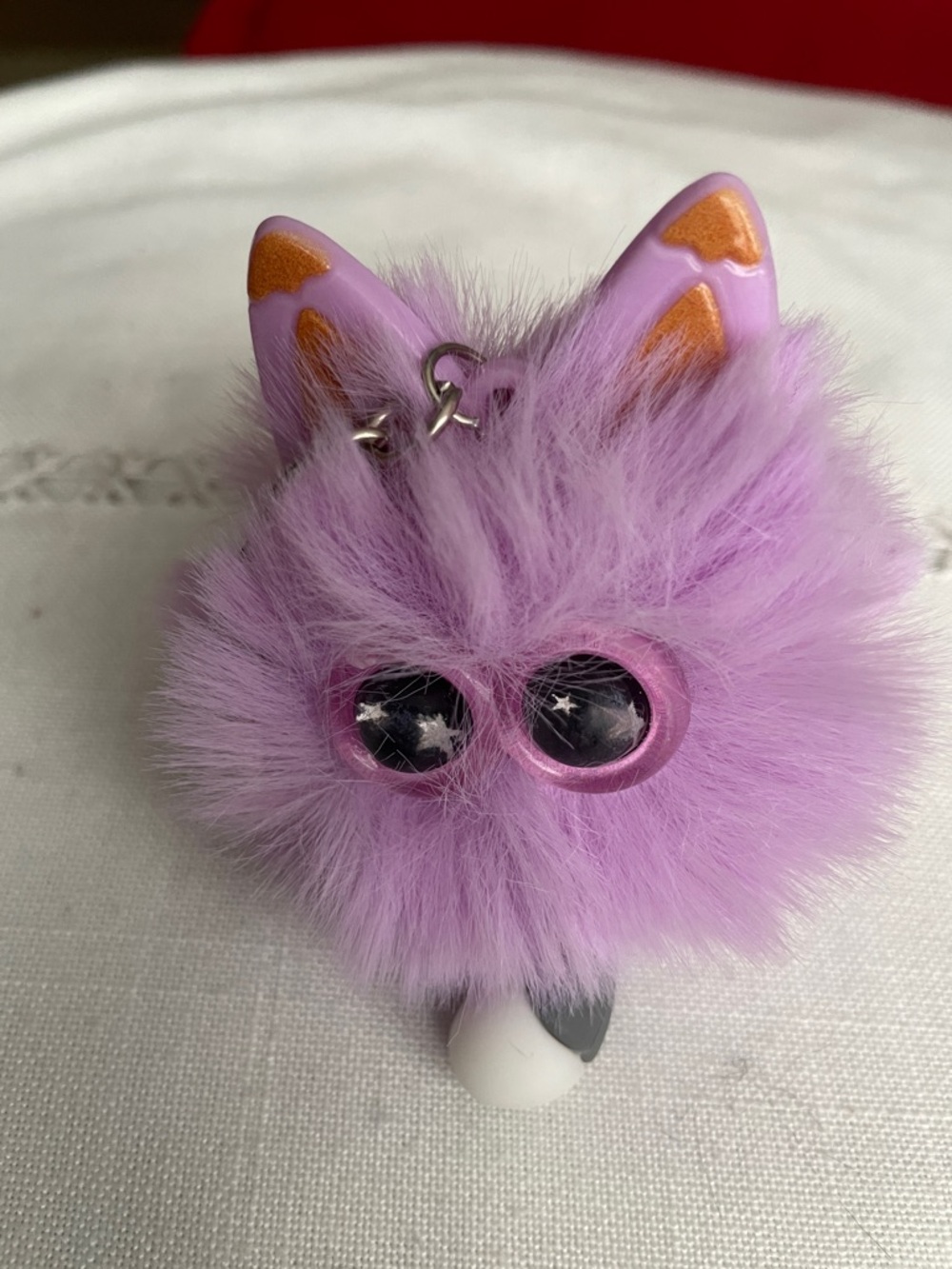 Keychain/Bag Charms 5 Fluffy Pom Pom,Purple,Pink,Blue,White,Black NEW - Picture 2 of 8